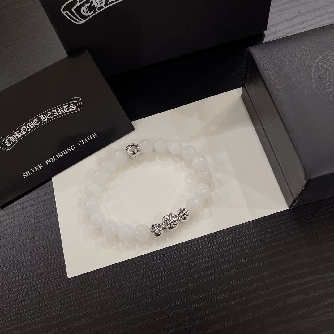 Chrome Hearts White Bead Bracelet
